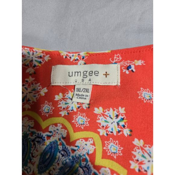 Umgee 1xl 2xl women's open front long kimono with crochet lace fringe - Picture 6 of 9